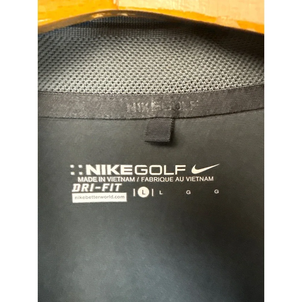 Nike Golf Dri-FIT 1/4 Zip Pullover Black Long Sleeve 802089-010 Mens‎ Size L EUC